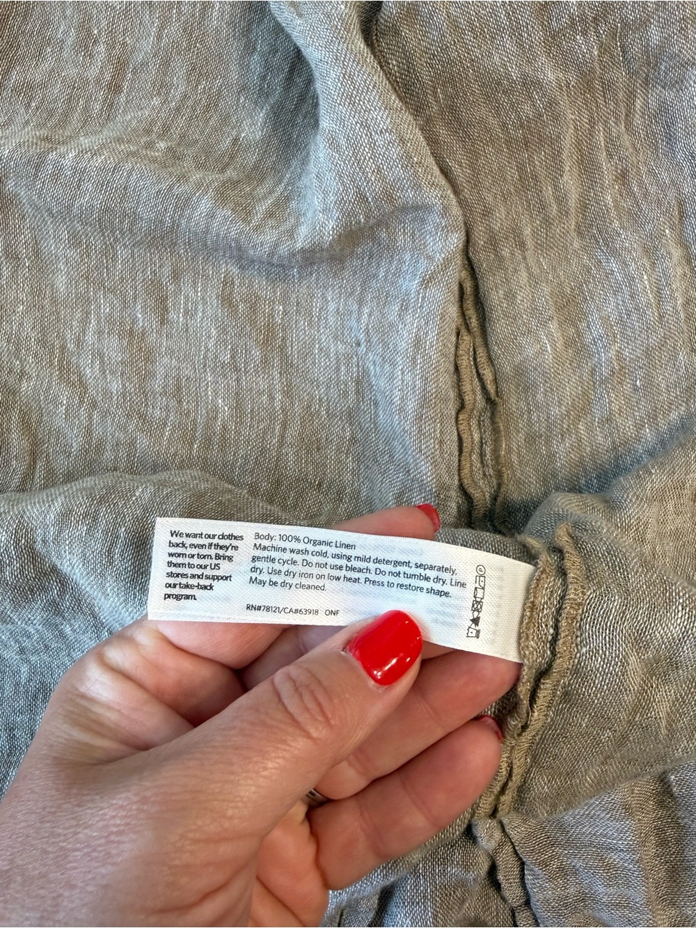 Eileen Fisher Organic Linen Gauze Long Open Front Duster Jacket Taupe medium - Picture 6 of 8